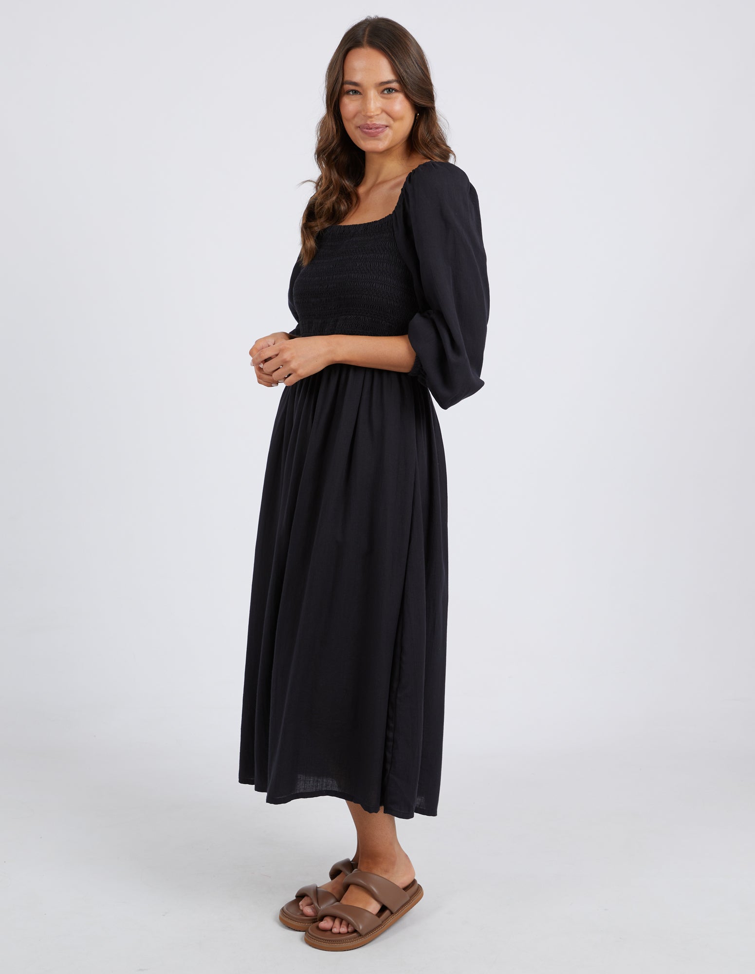 Elm Dusk Midi Dress - Black