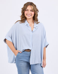 Elm Luna Shirt - Dusk Blue/Marshmallow Stripe