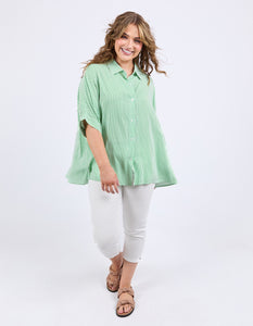 Elm Luna Shirt - Spring Green/Marshmallow Stripe