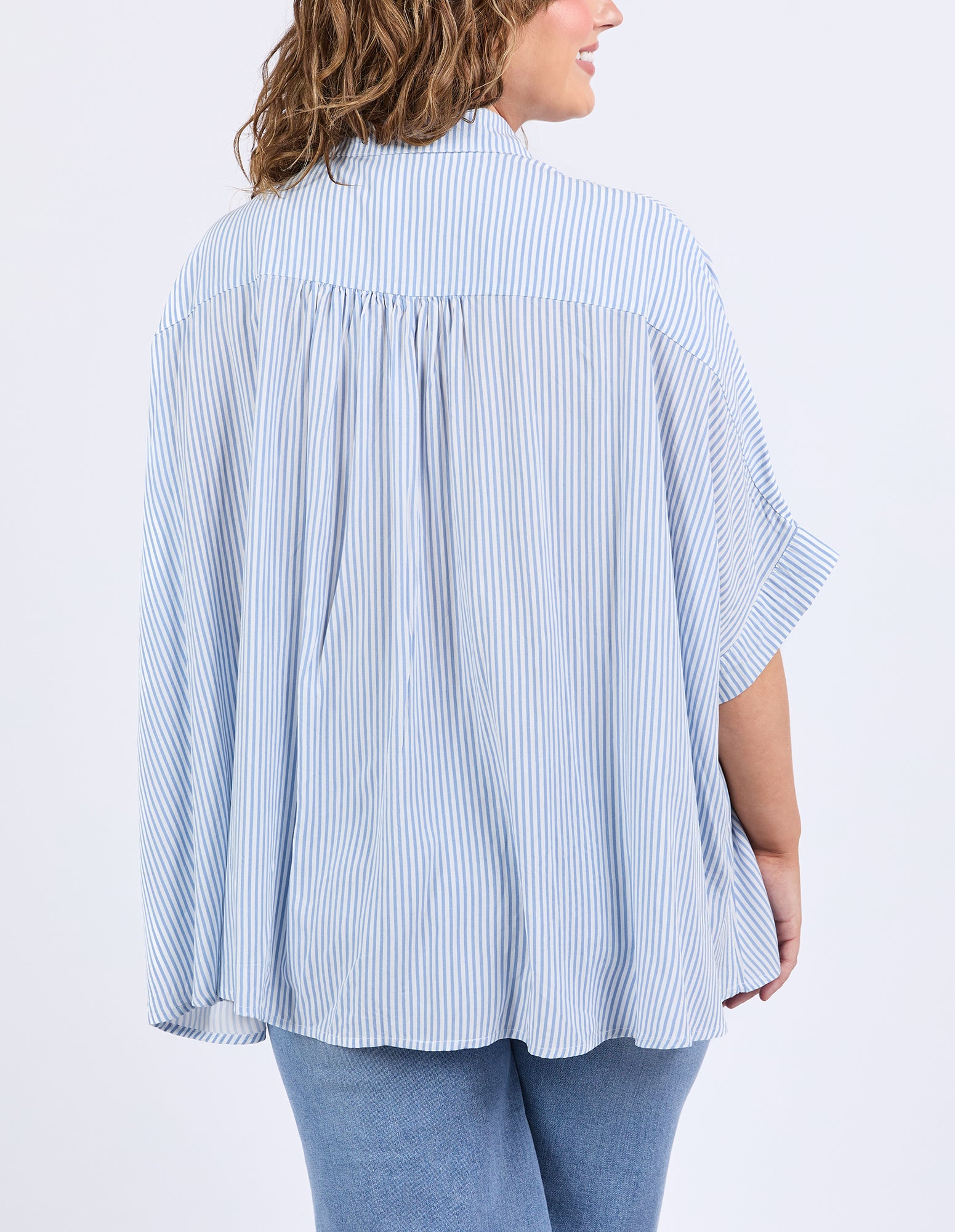 Elm Luna Shirt - Dusk Blue/Marshmallow Stripe