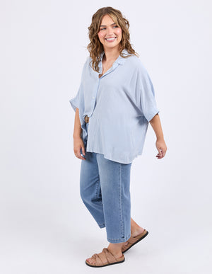 Elm Luna Shirt - Dusk Blue/Marshmallow Stripe