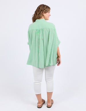 Elm Luna Shirt - Spring Green/Marshmallow Stripe