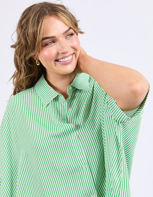 Elm Luna Shirt - Spring Green/Marshmallow Stripe