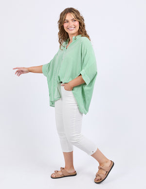 Elm Luna Shirt - Spring Green/Marshmallow Stripe