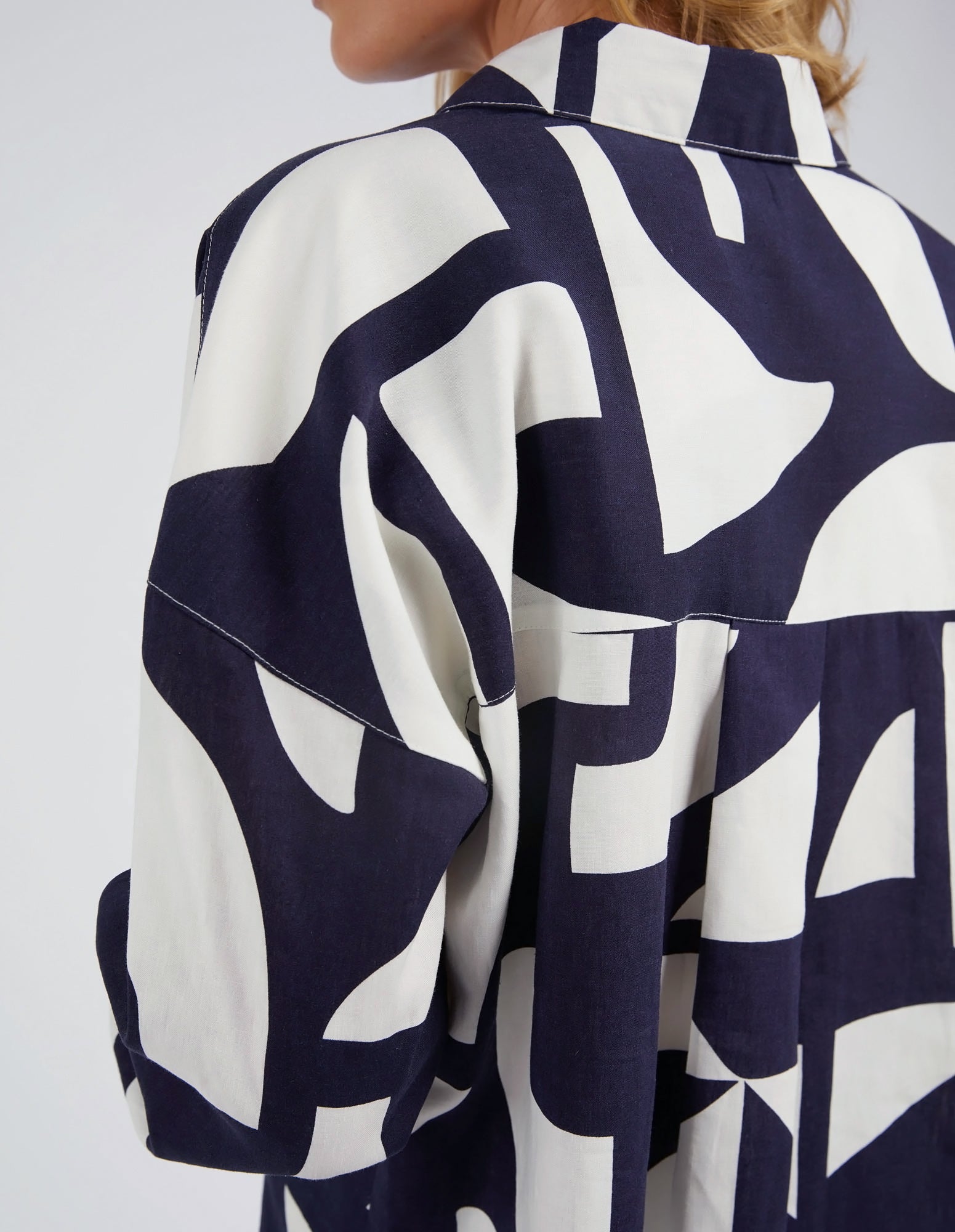 Elm Dali Abstract LS Shirt - Midnight