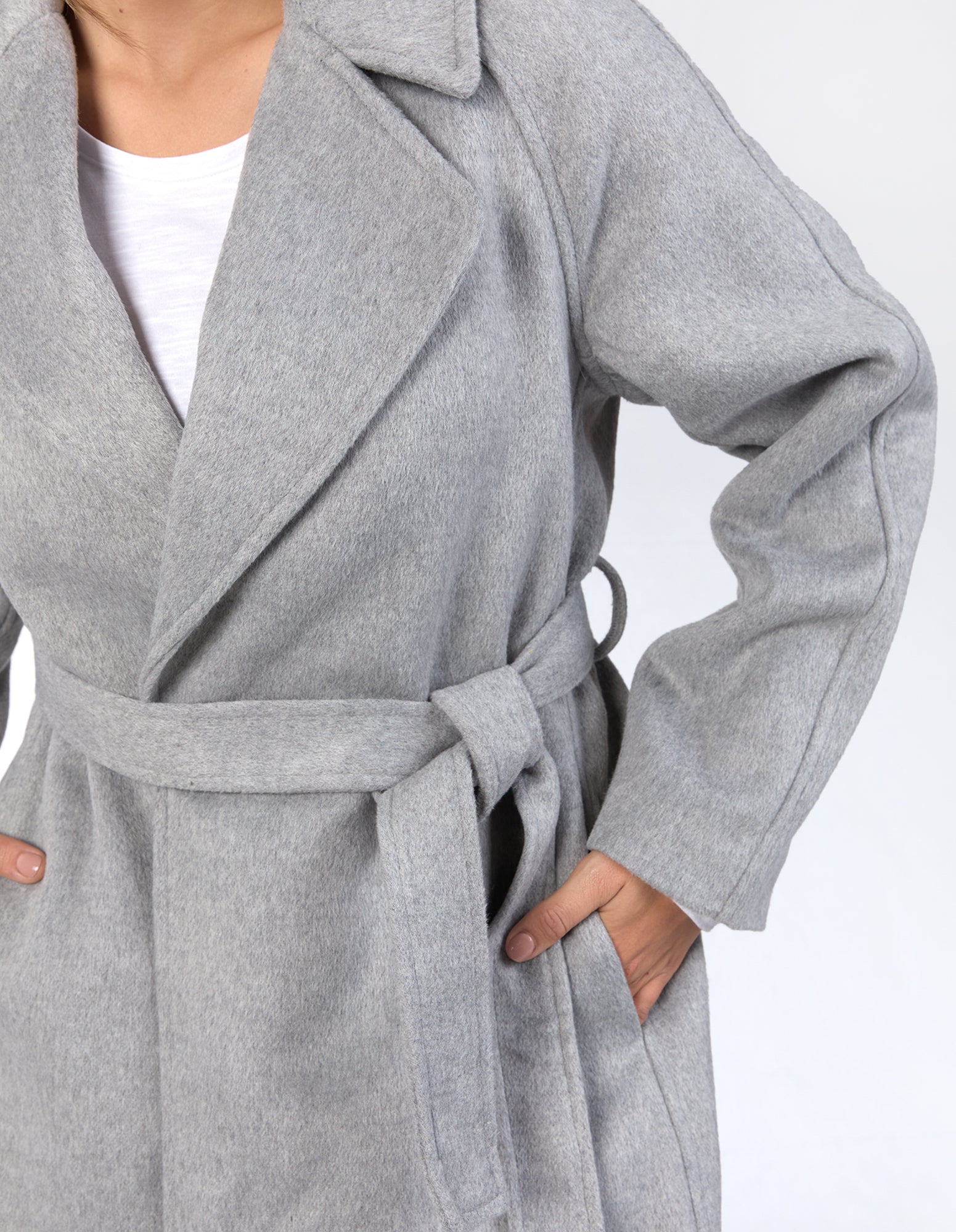 Elm Farrah Coat - Grey Marle