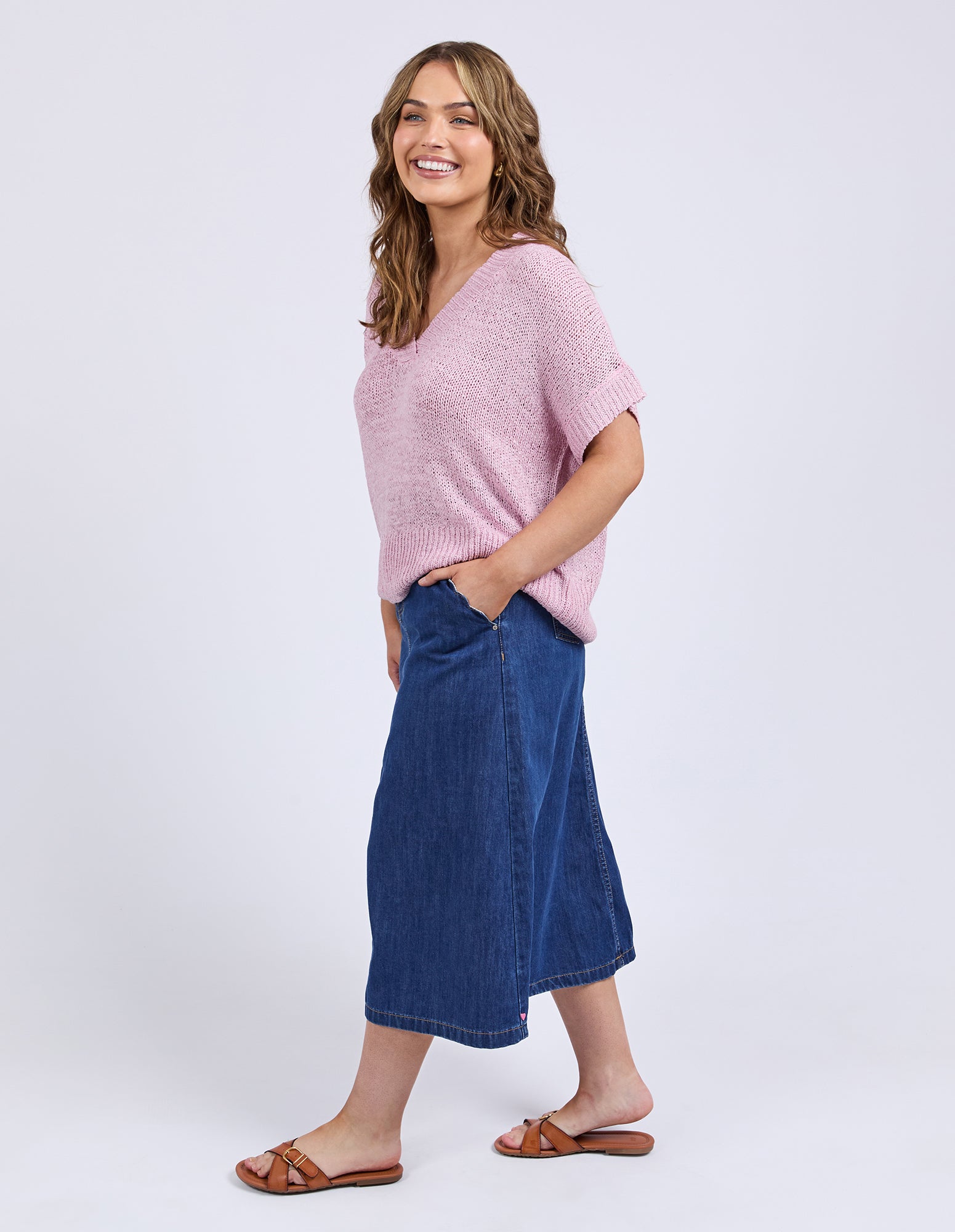 Elm Elba Knit Top - Dusk Pink