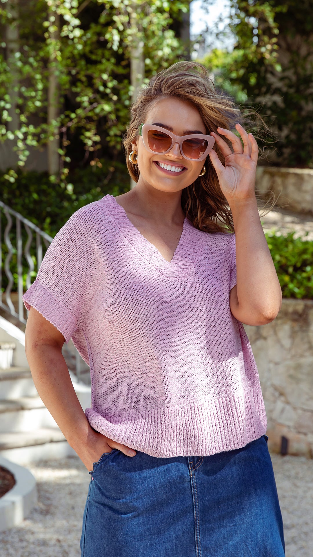 Elm Elba Knit Top - Dusk Pink