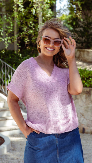 Elm Elba Knit Top - Dusk Pink