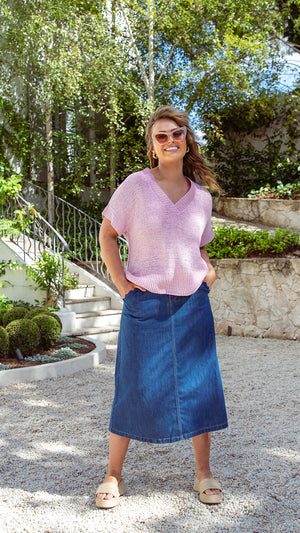 Elm Elba Knit Top - Dusk Pink