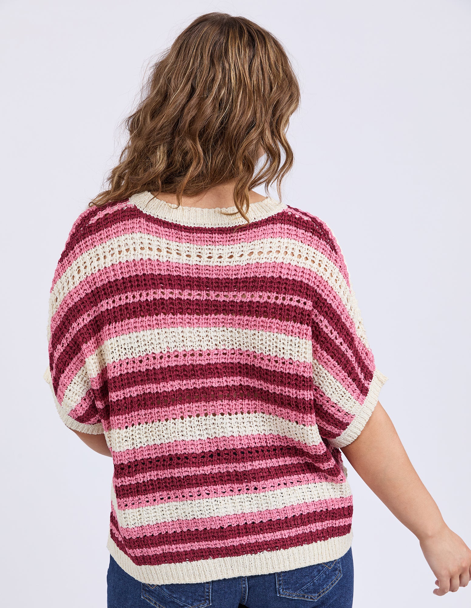 Elm Striped Knit Top - Chateau Rose Stripe