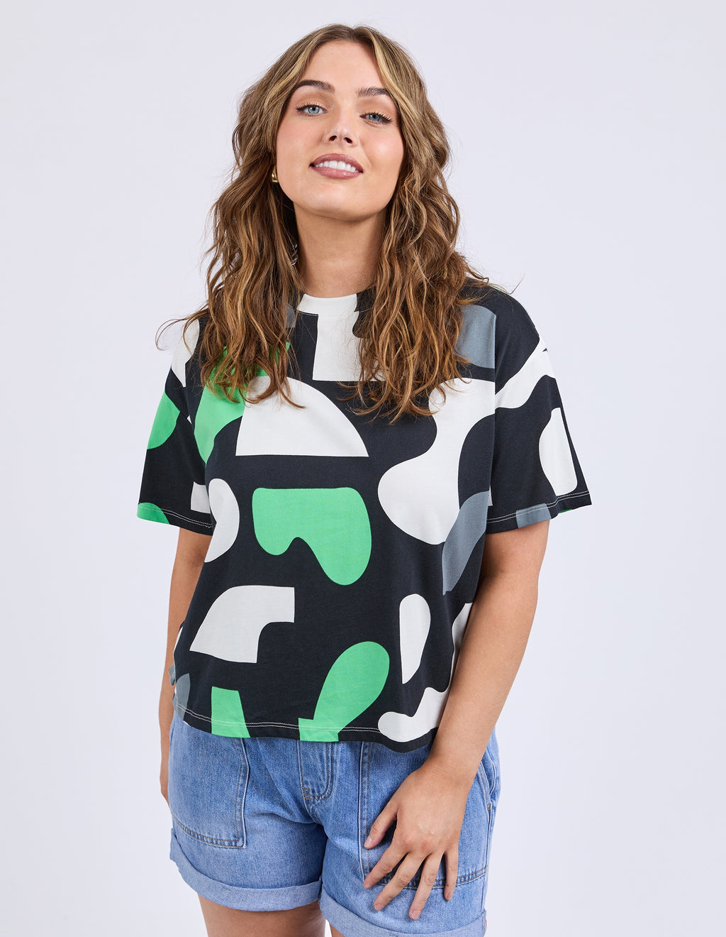 Elm Stijl Tee - Abstract Yardage Print