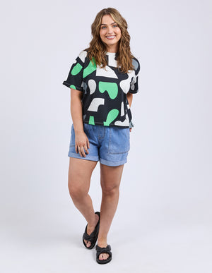 Elm Stijl Tee - Abstract Yardage Print