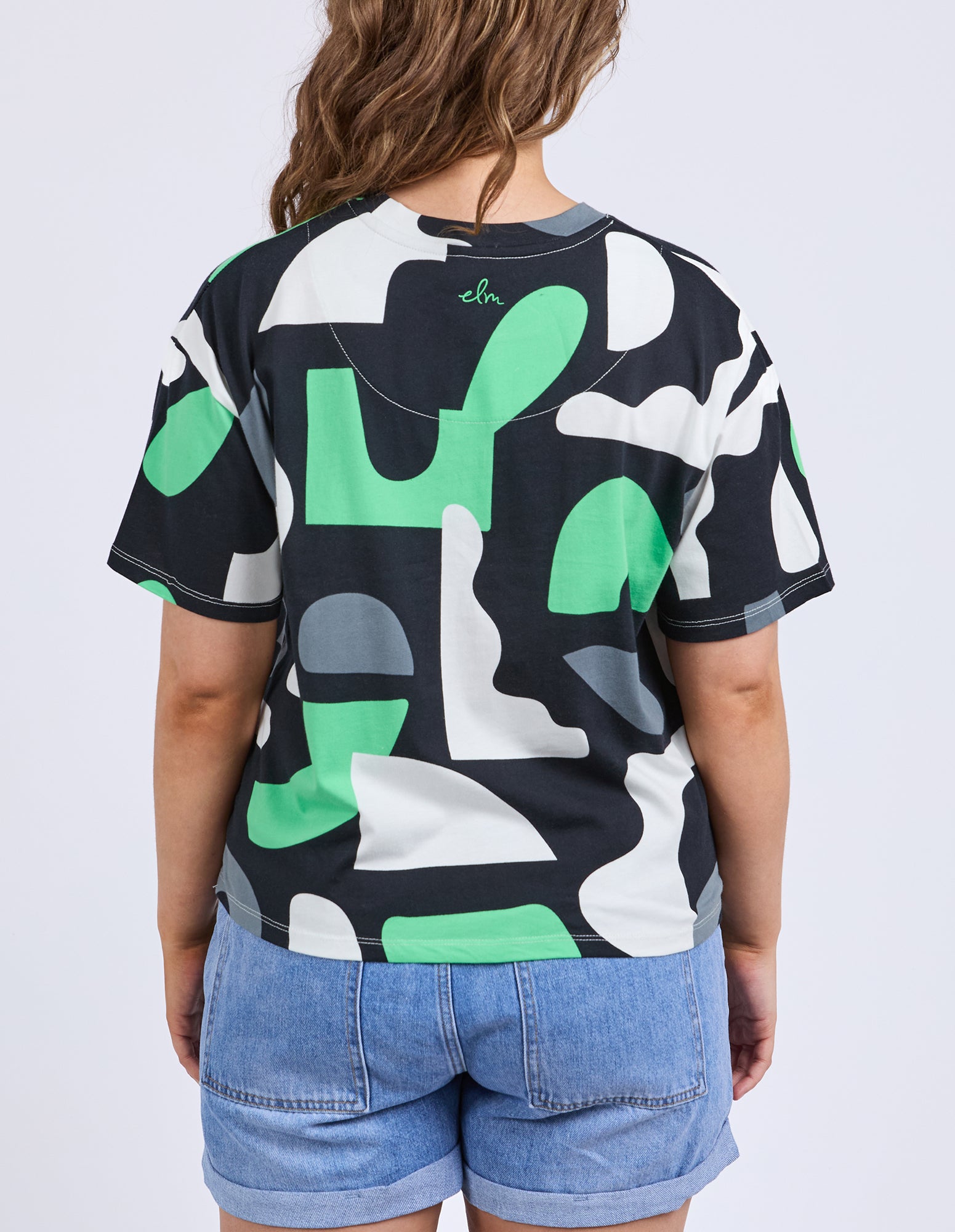 Elm Stijl Tee - Abstract Yardage Print