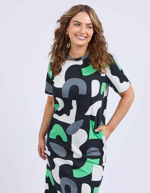 Elm Stijl Dress - Abstract Yardage Print
