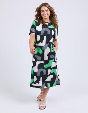 Elm Stijl Dress - Abstract Yardage Print