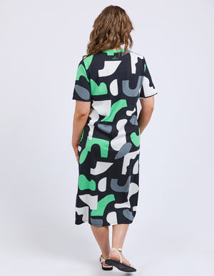 Elm Stijl Dress - Abstract Yardage Print