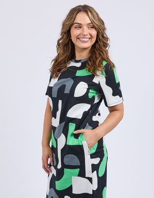 Elm Stijl Dress - Abstract Yardage Print