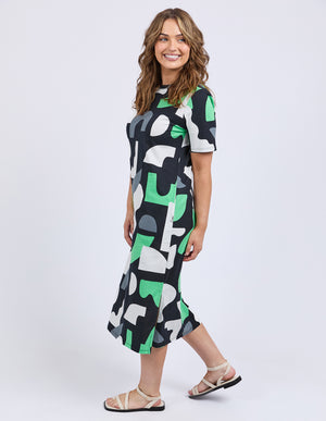 Elm Stijl Dress - Abstract Yardage Print
