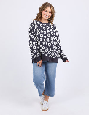 Elm Azalea Crew - Navy Print