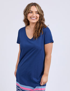 Elm Sylvia Tee Dress - Blue Depths