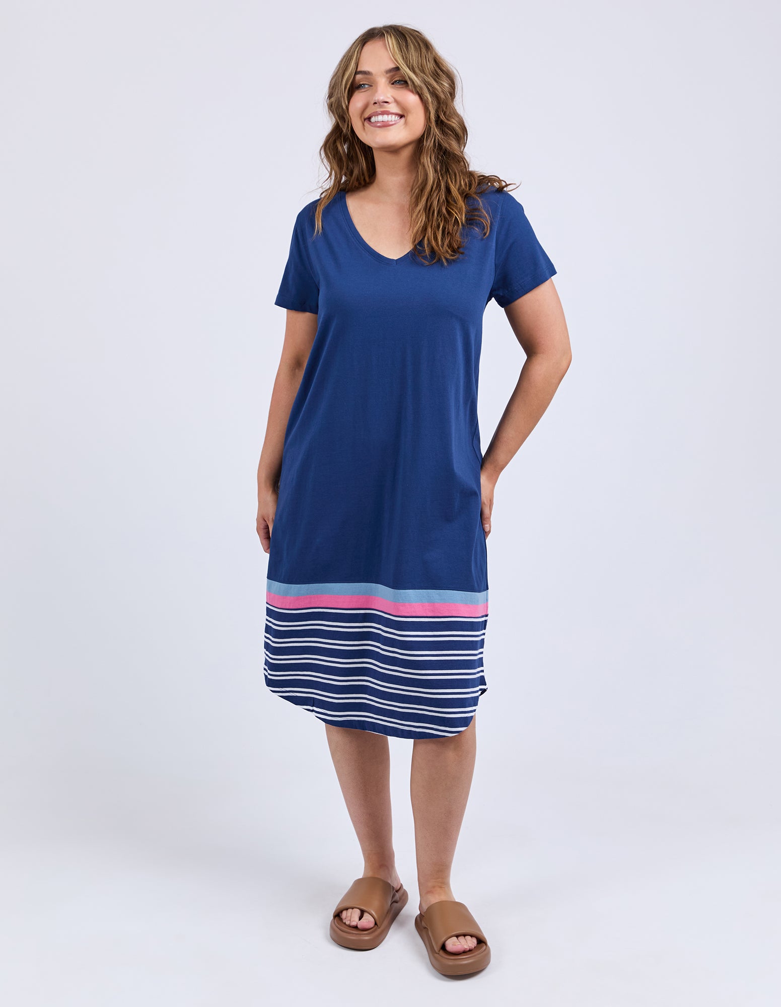 Elm Sylvia Tee Dress - Blue Depths