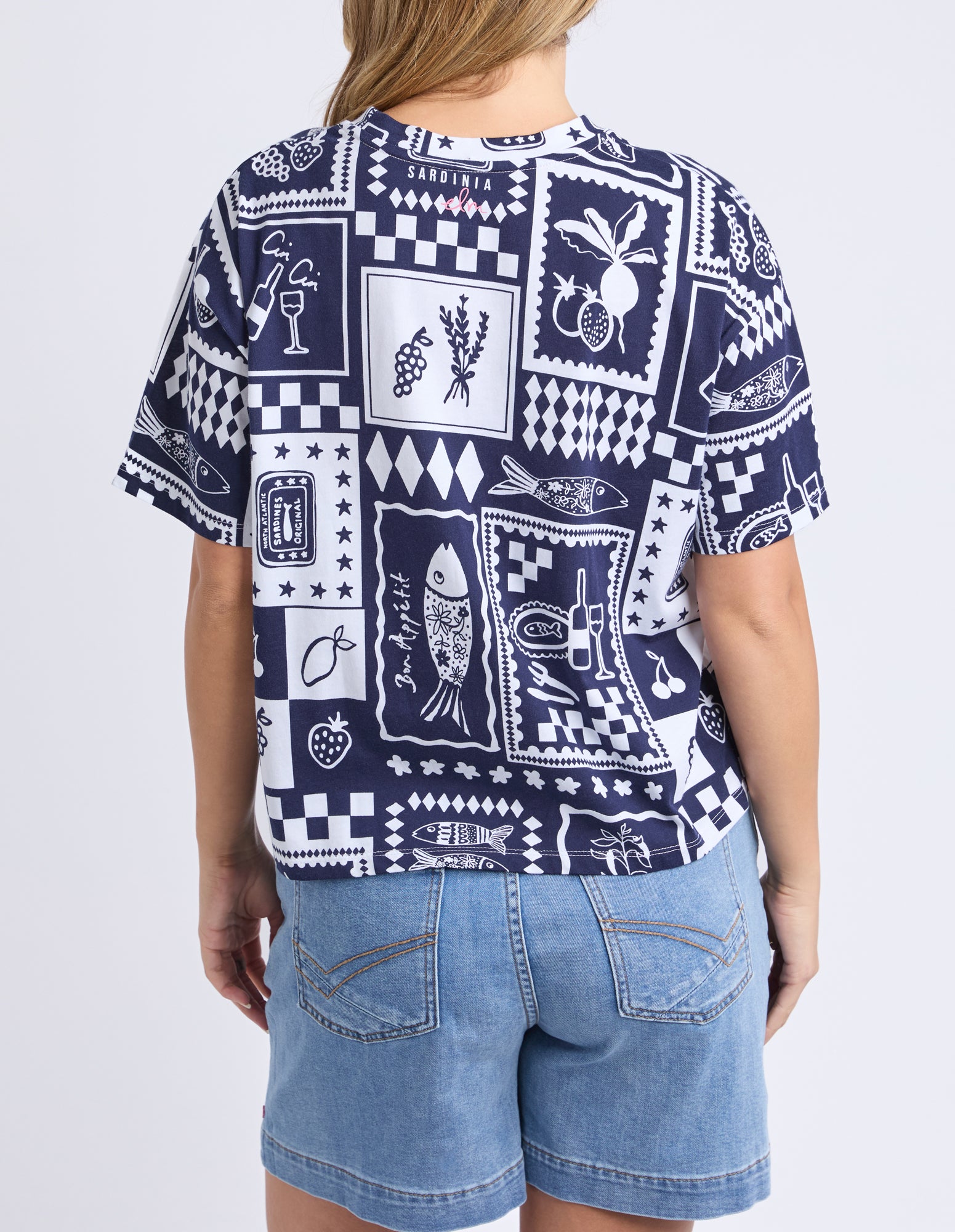 Elm Chin Chin Tee - Navy Print
