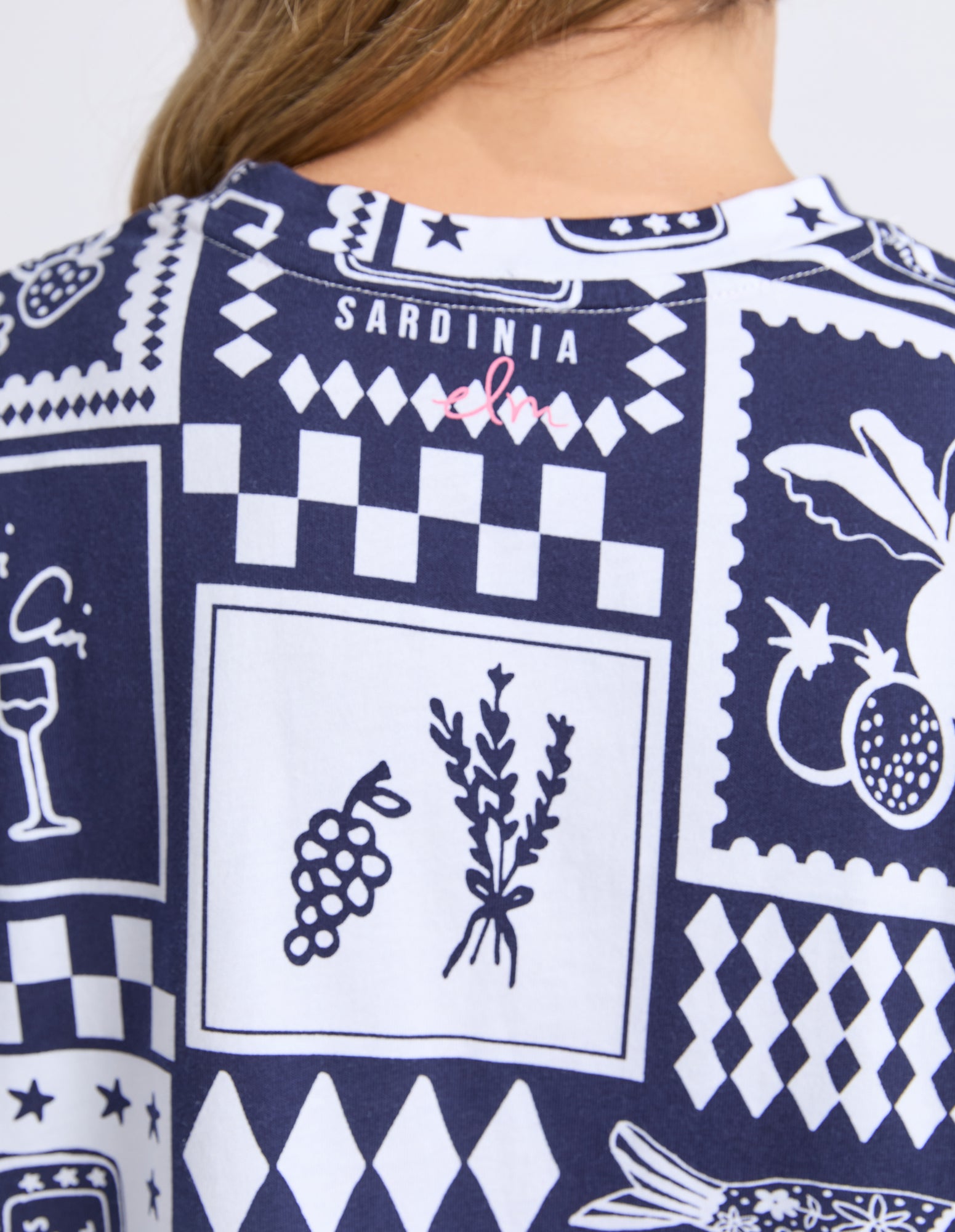 Elm Chin Chin Tee - Navy Print