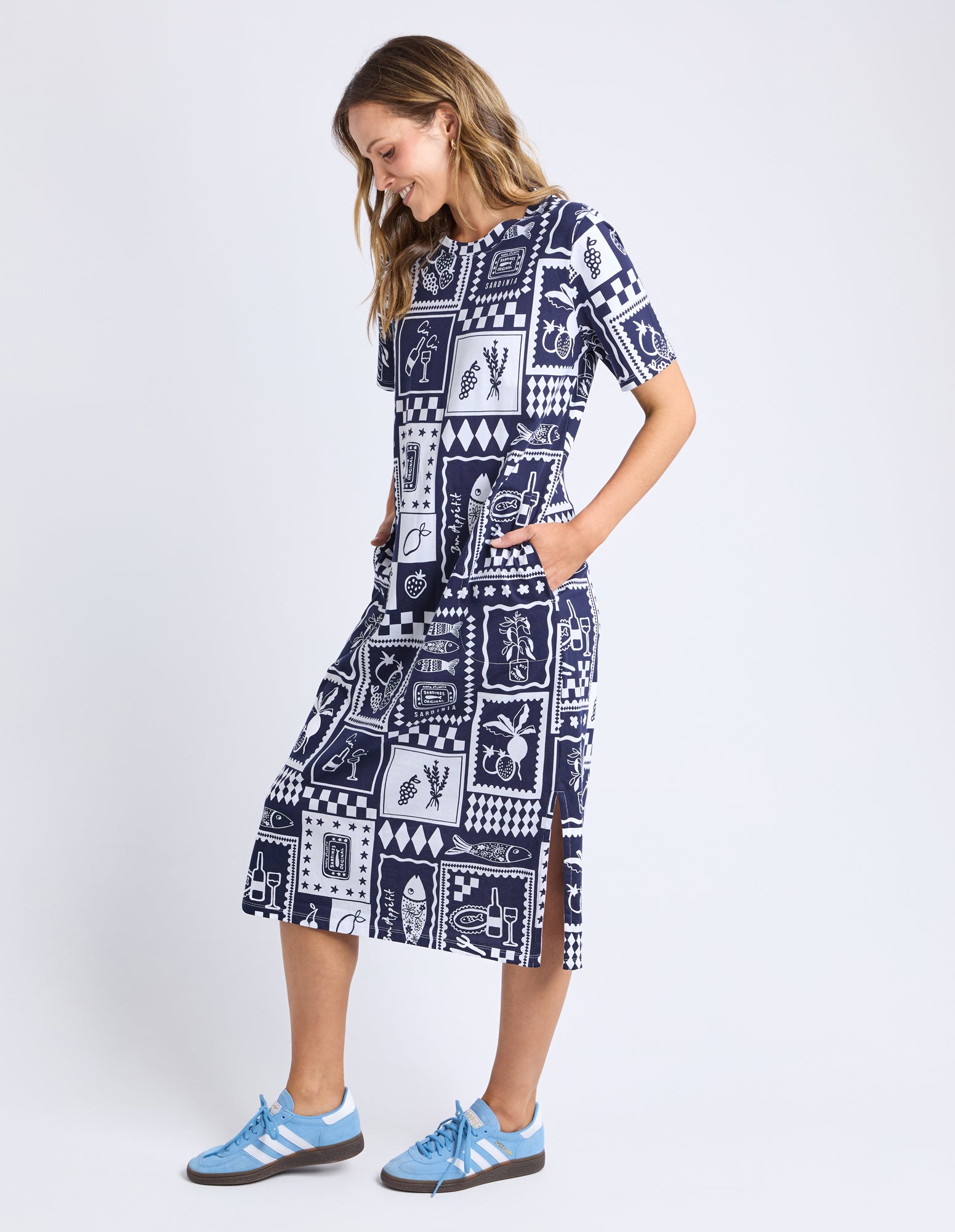 Elm Chin Chin Dress - Navy Print