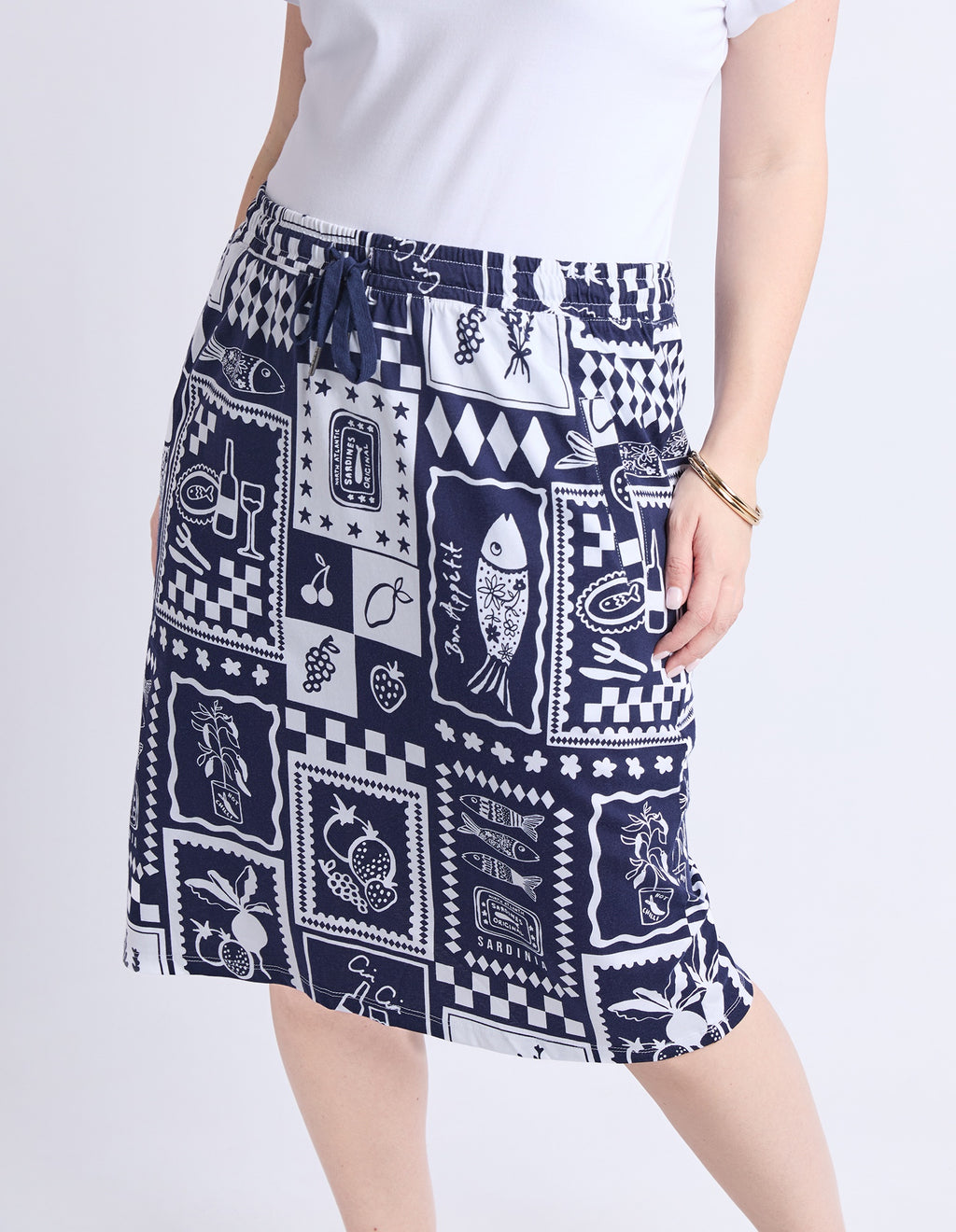 Elm Chin Chin Skirt - Navy Print