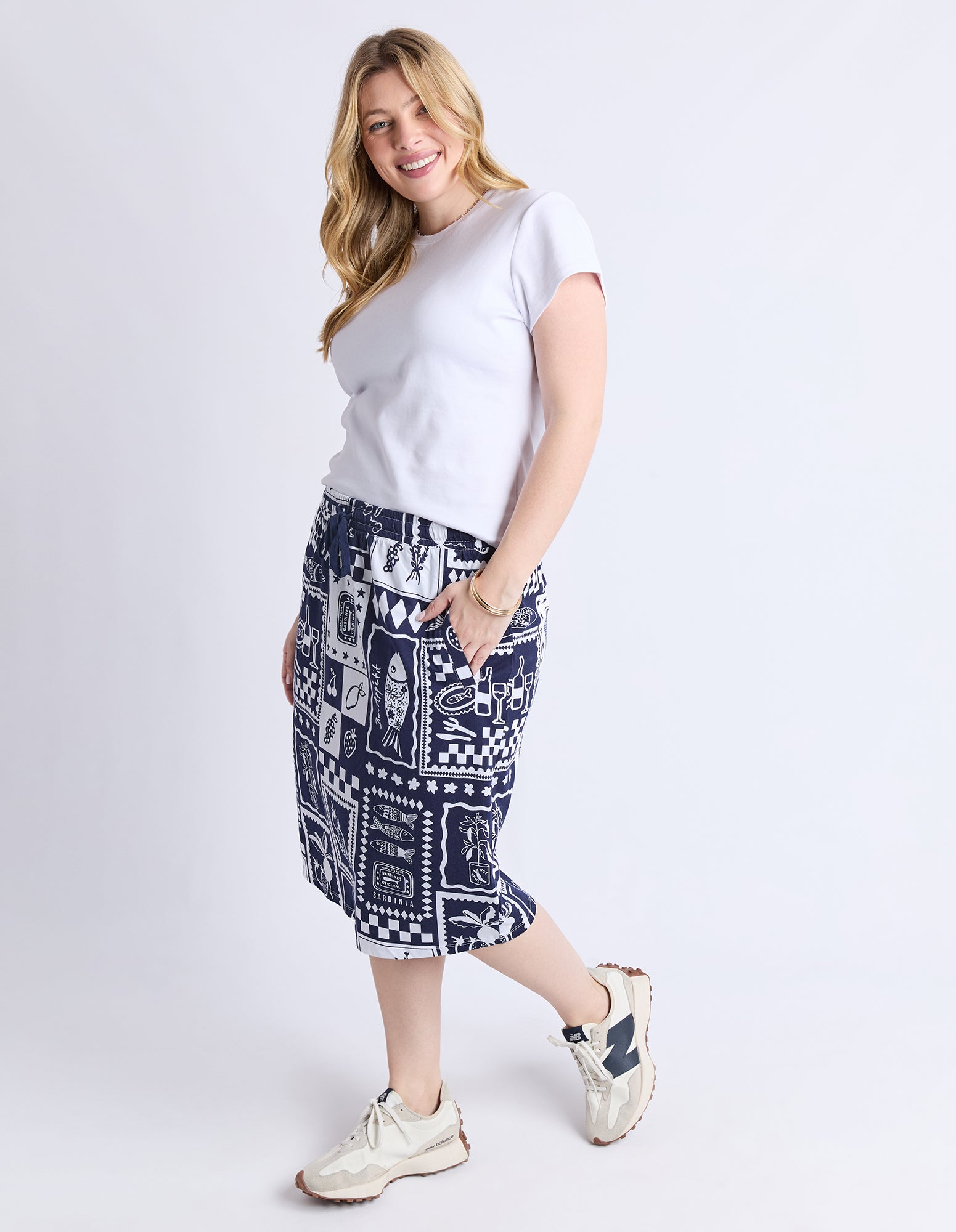 Elm Chin Chin Skirt - Navy Print