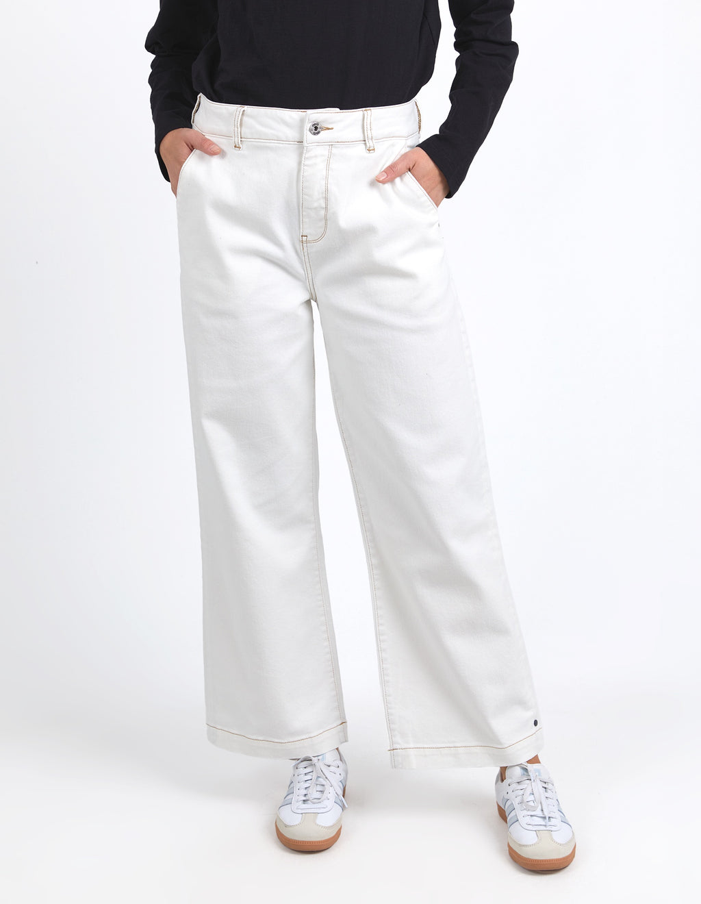Elm Izzy Wide Leg Jean - Vintage White