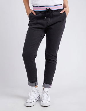 Elm Melody Denim Jogger - Washed Black