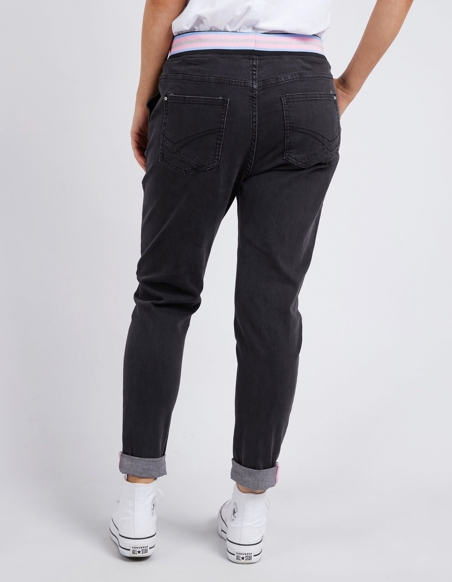 Elm Melody Denim Jogger - Washed Black