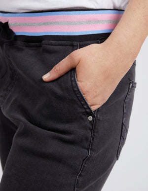 Elm Melody Denim Jogger - Washed Black