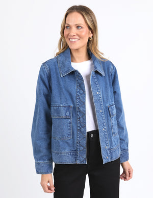 Elm Hunter Denim Jacket - Mid Blue Wash