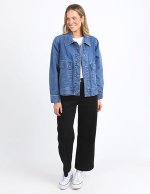 Elm Hunter Denim Jacket - Mid Blue Wash