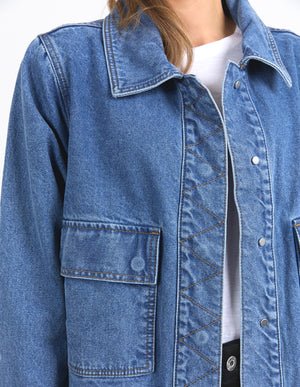 Elm Hunter Denim Jacket - Mid Blue Wash