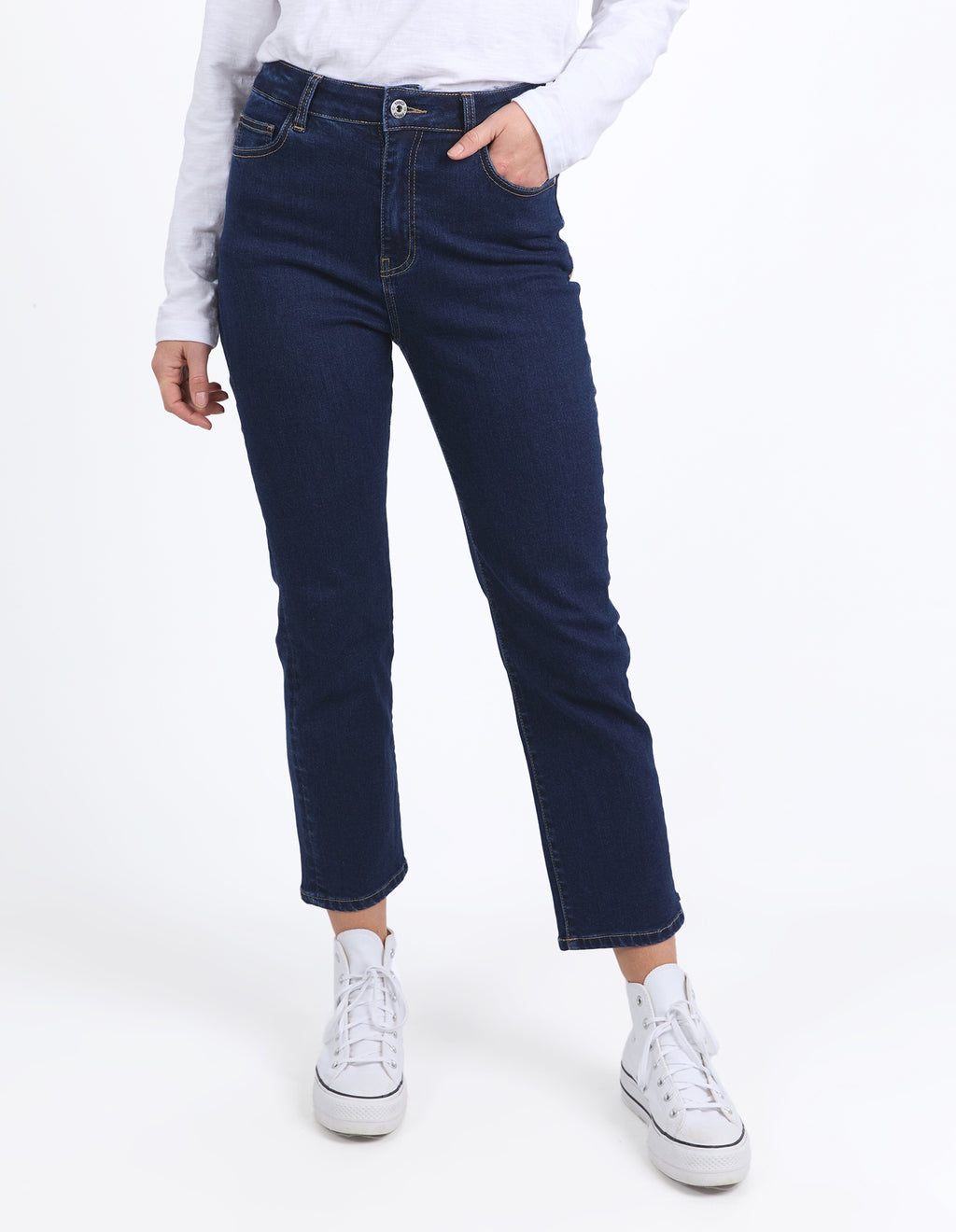 Elm Ada Straight Leg Jean - Sapphire Super Dark Wash