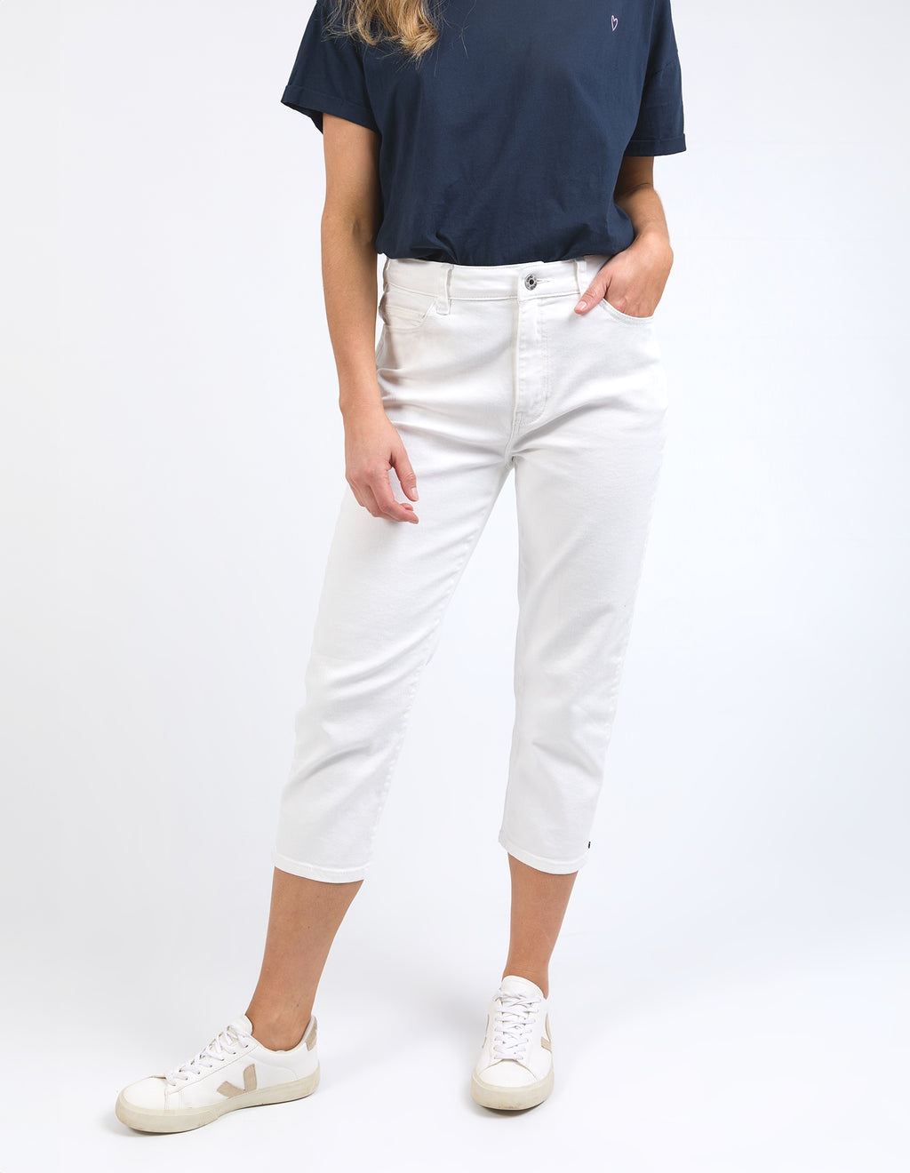 Elm Mollie Capri Jean - White