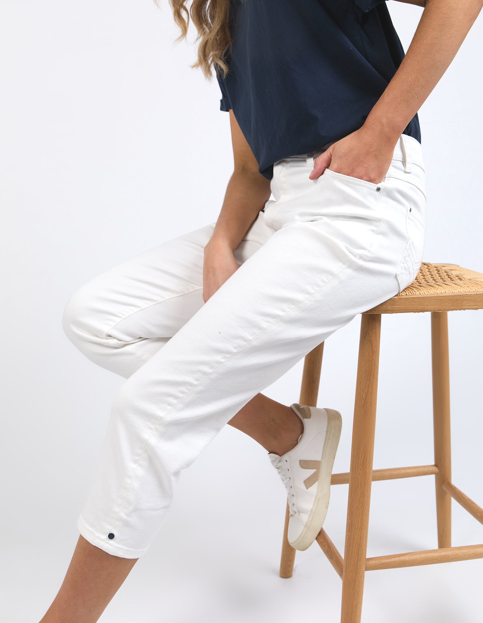 Elm Mollie Capri Jean - White