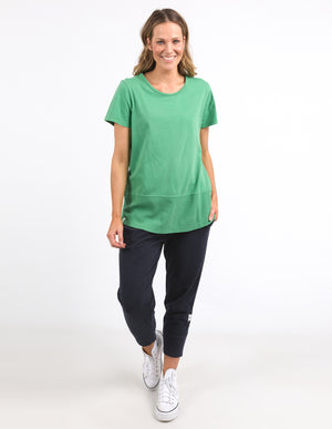 Elm Rib SS Tee - Green Briar