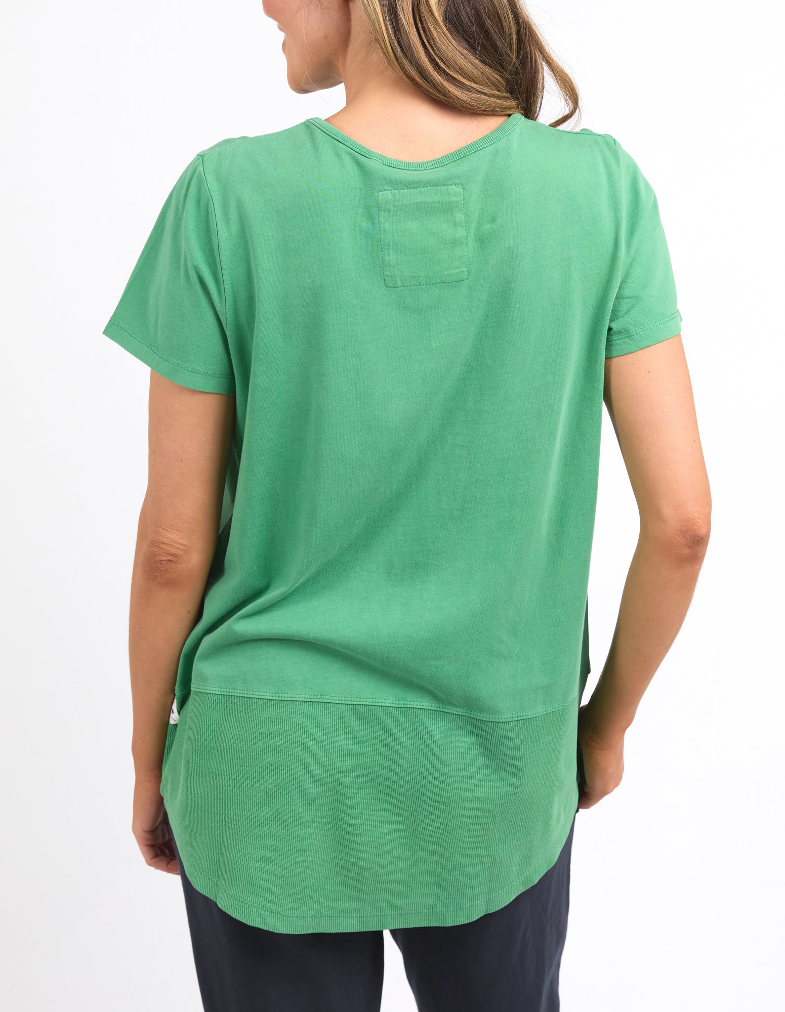 Elm Rib SS Tee - Green Briar