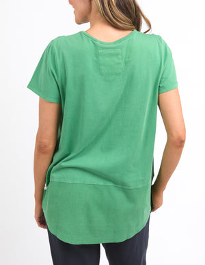 Elm Rib SS Tee - Green Briar
