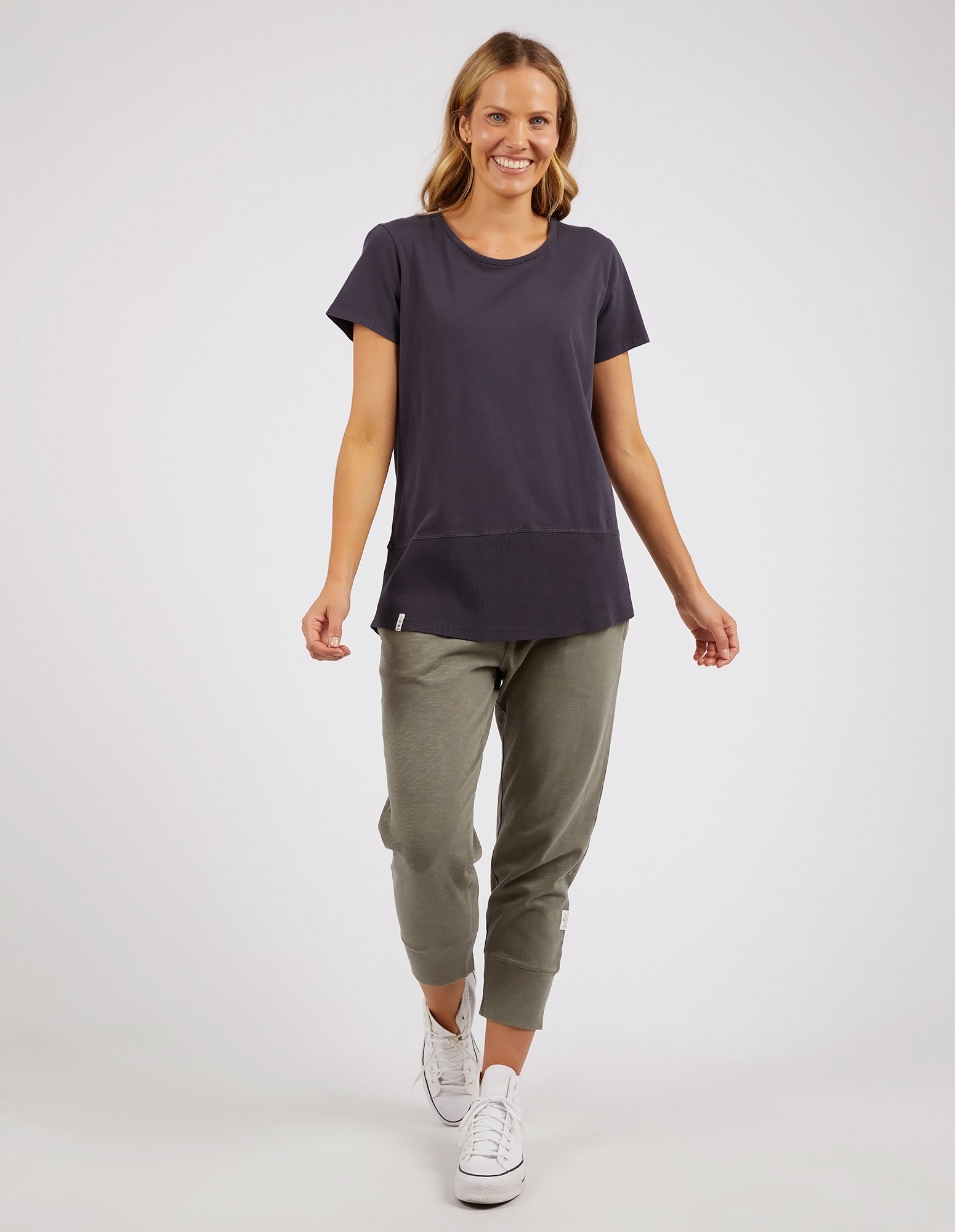 Elm Rib SS Tee - Navy
