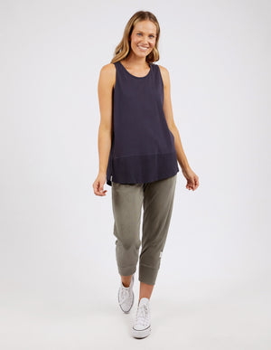 Elm Rib Hem Tank - Navy