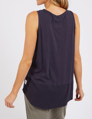 Elm Rib Hem Tank - Navy