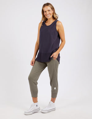 Elm Rib Hem Tank - Navy
