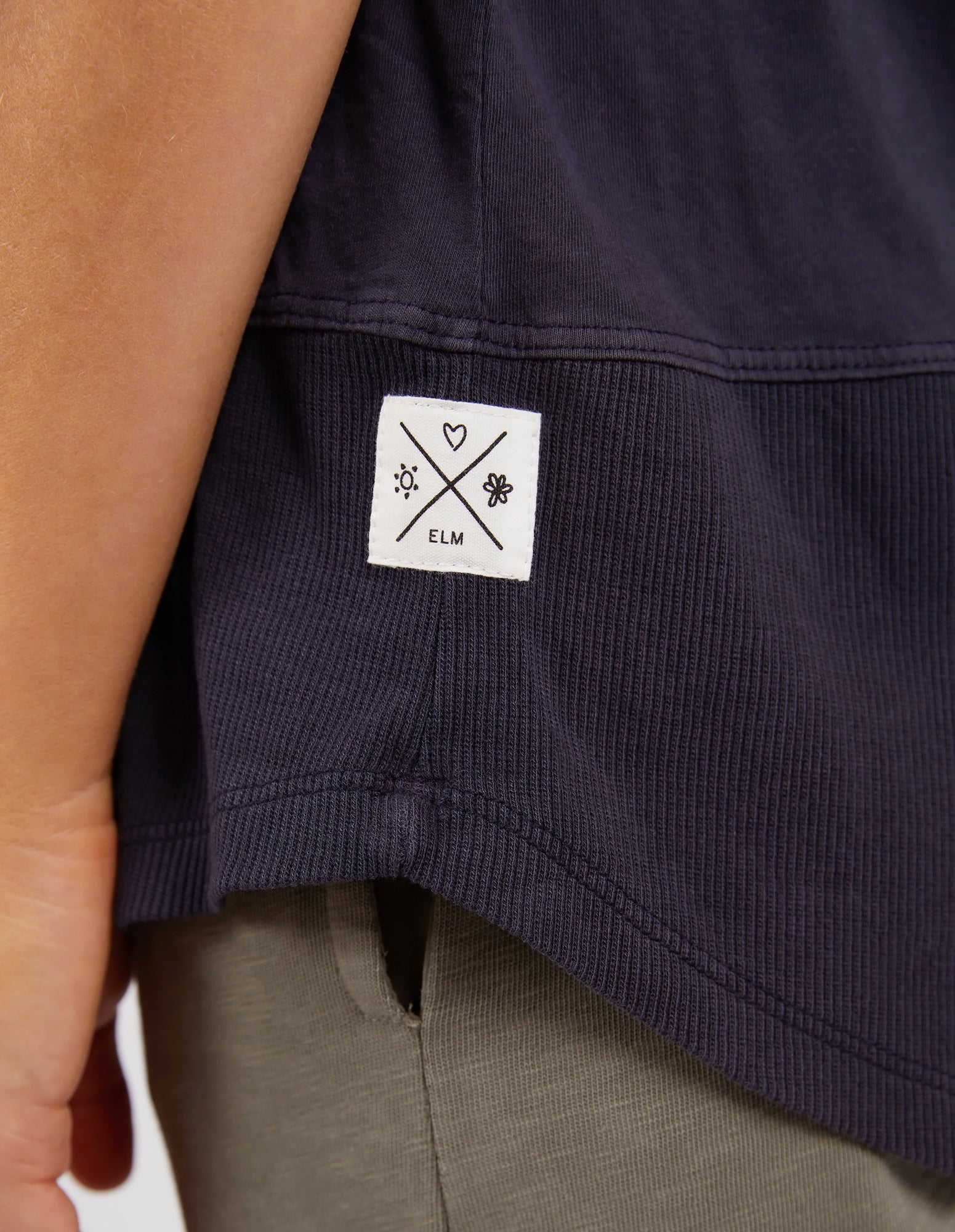 Elm Rib Hem Tank - Navy