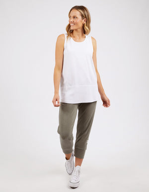 Elm Rib Hem Tank - White
